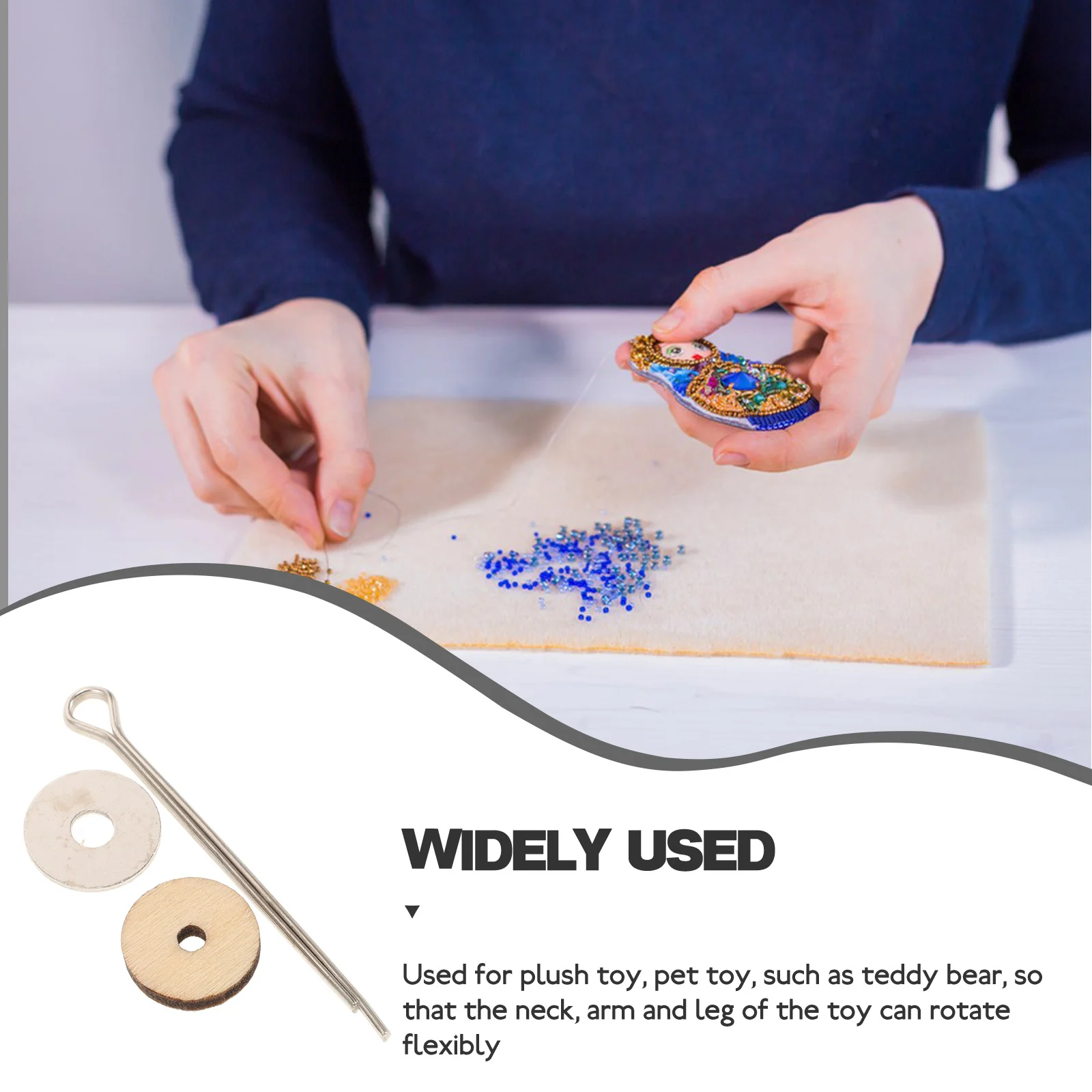 

20 set Wooden Joints 12Mm Flexible Rotatable Bear Joint Fixtures Diy Craft Connector For Making Supplies Accessories Silver