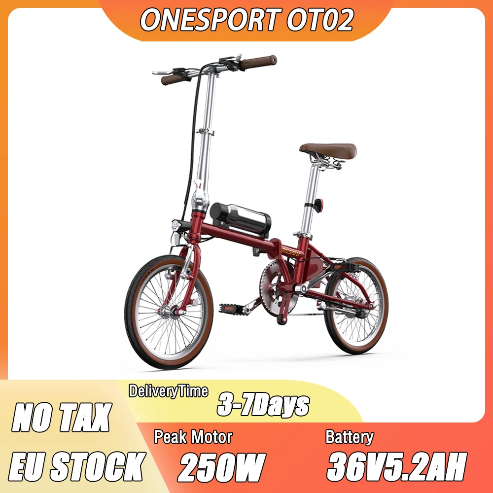 OT02 Bici Elettrica 250W Motore 36 V5.2AH Batteria Pieghevole Sensore di Coppia Chromolly Telaio In Acciaio Bicicletta Elettrica Pneumatico da 16 Pollici E Bike