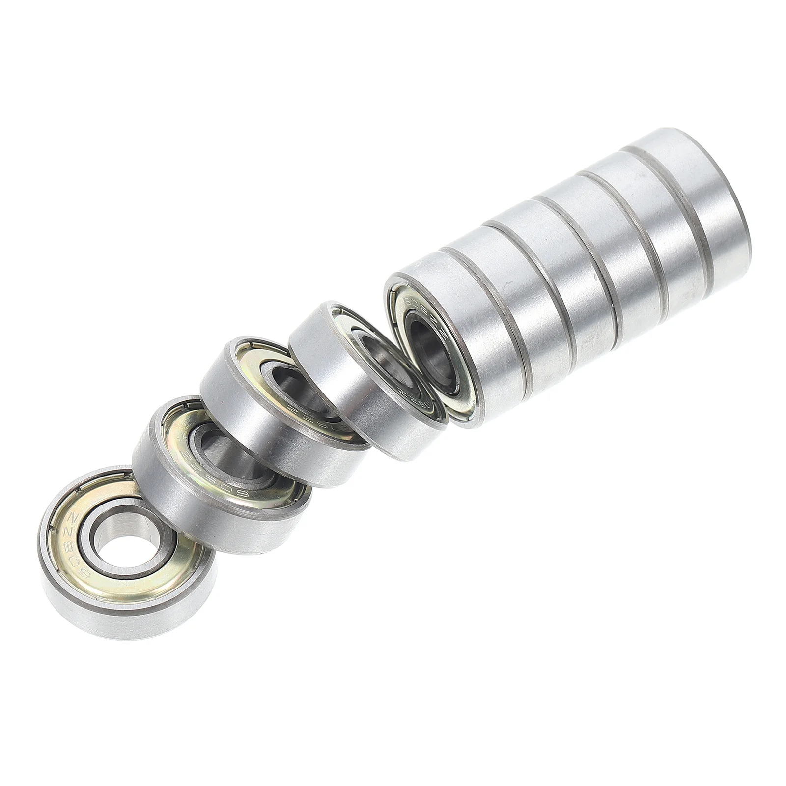 10 قطعة محامل عجلات لوح التزلج من الفولاذ الكربوني 608Zz متانة عالية قوية منخفضة الاحتكاك ملحقات سكوتر دوارة سريعة