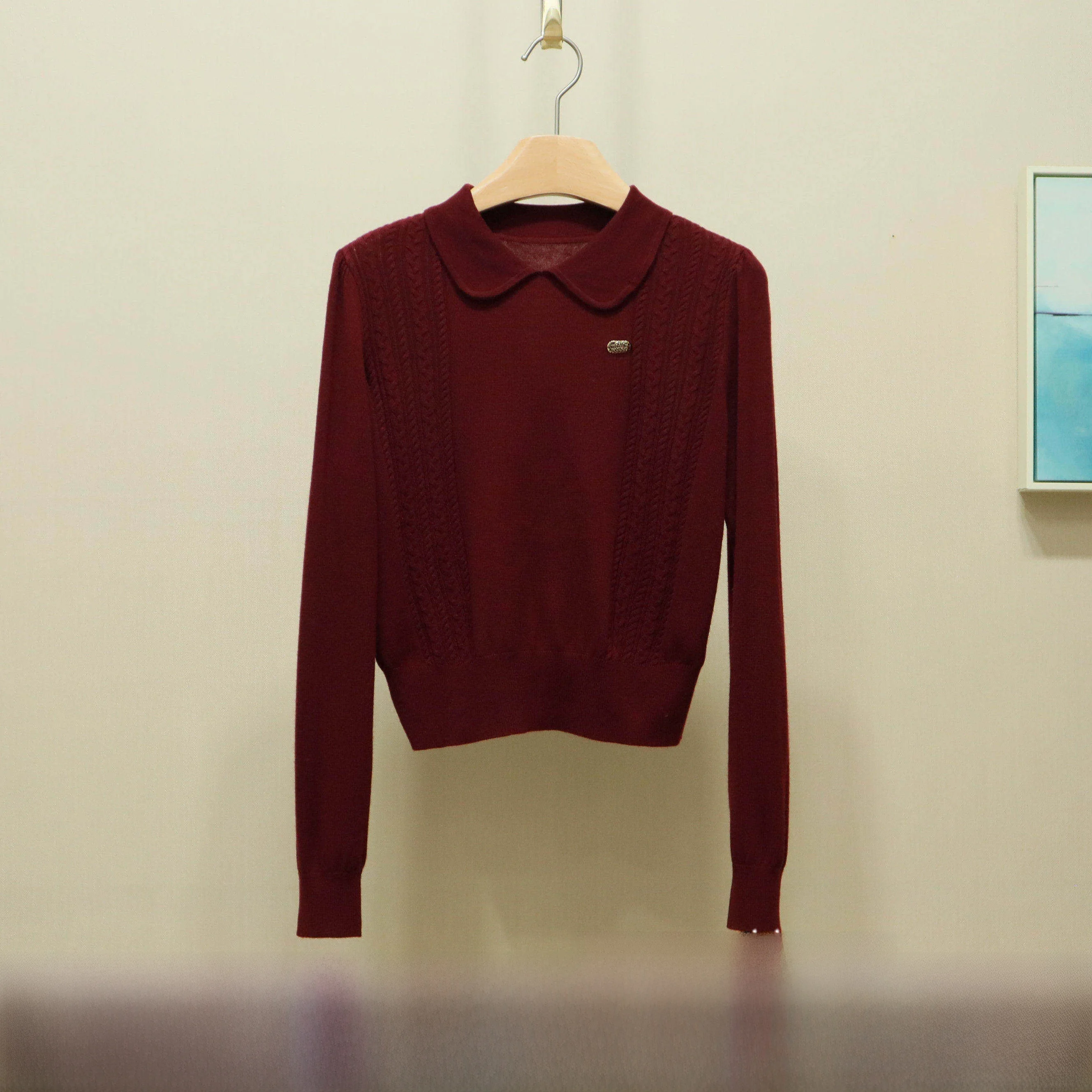 

2025YSING Winter Knitted Long Sve Sweater Age-Defng Faionable Women's Camere Wool Doll Collar Overhead Top