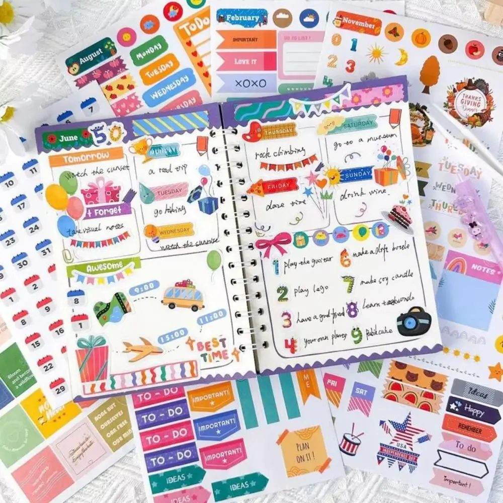 Tarihsiz A5 Gündem Planlayıcısı Dizüstü 128 Sayfa Kalın Kağıt Planlayıcısı Günlük Organizatörler Yaratıcı Çok Fonksiyonlu 180 °   Düz Defter Yatağı