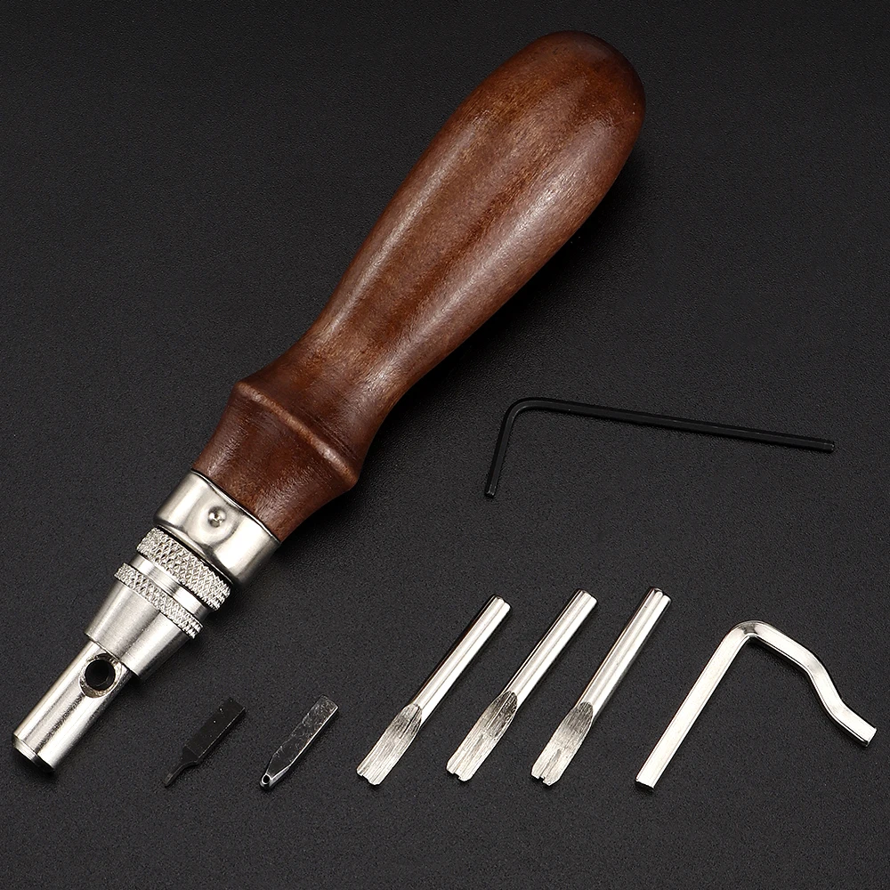1Set Adjustable Leather Stitch - Groover Stitching Tool 评论和价格