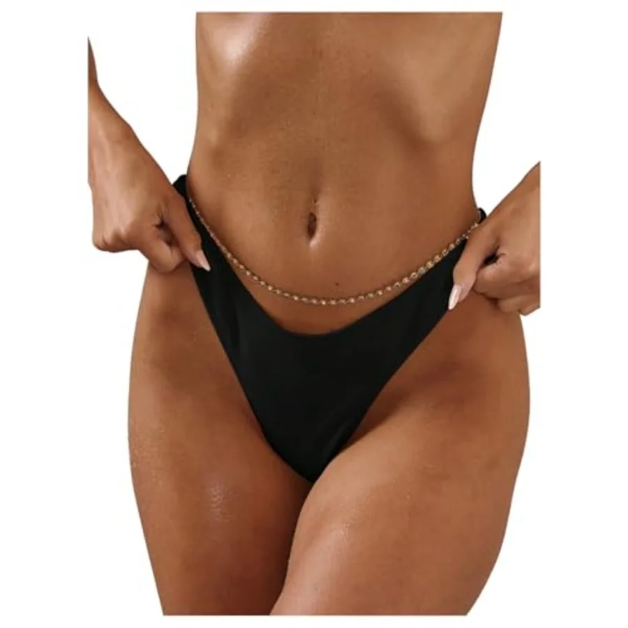 

SHENHE Women's Cheeky Bikini Bottom High Cut Low Waisted Bathing Suit Swimsuit Bottom Only