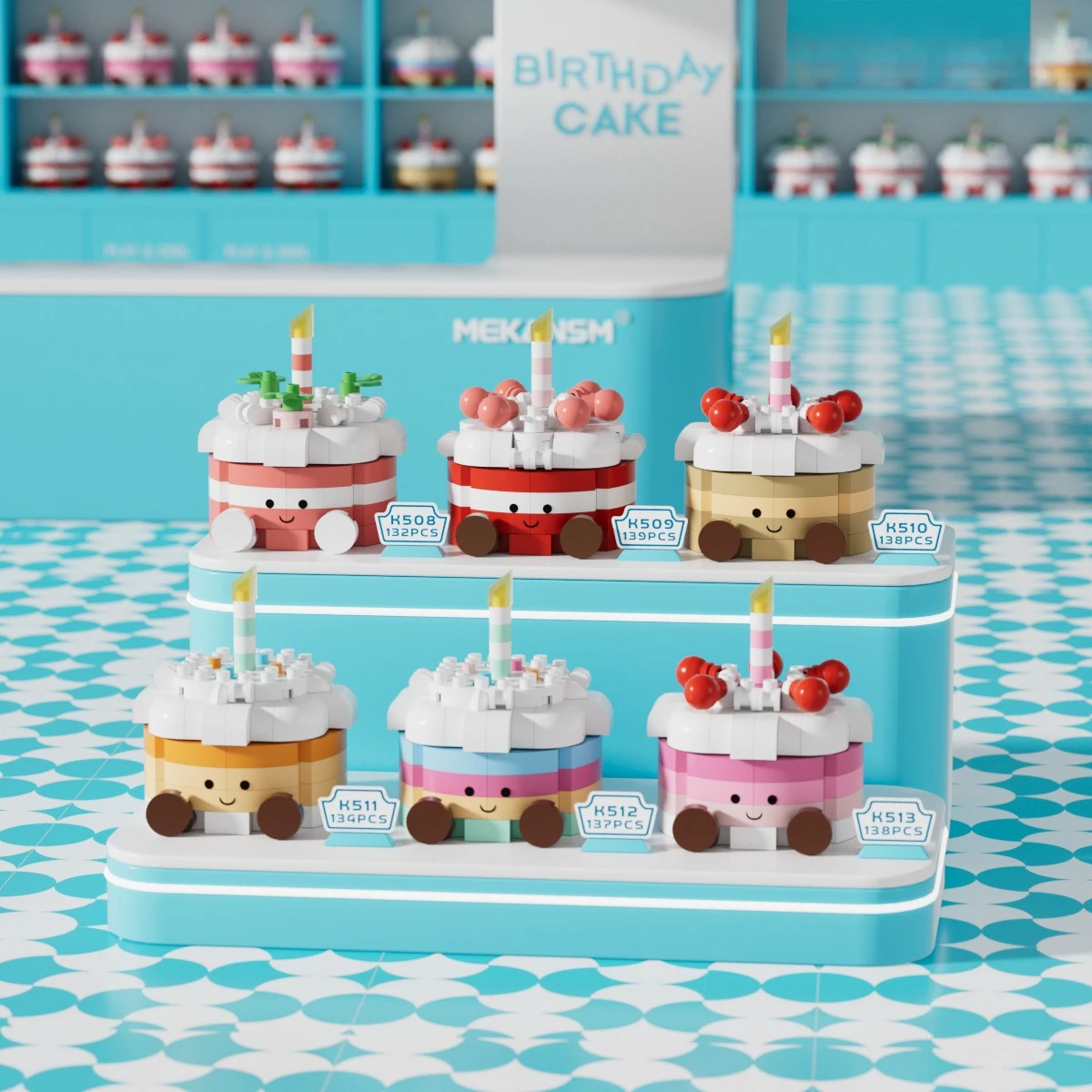 

Миниатюрный набор для сборки торта на день рождения, сделай сам, 3D блоки с микрочистками для детей и взрослых, креативные развивающие игрушки STEM, подарочная игрушка для вечеринки