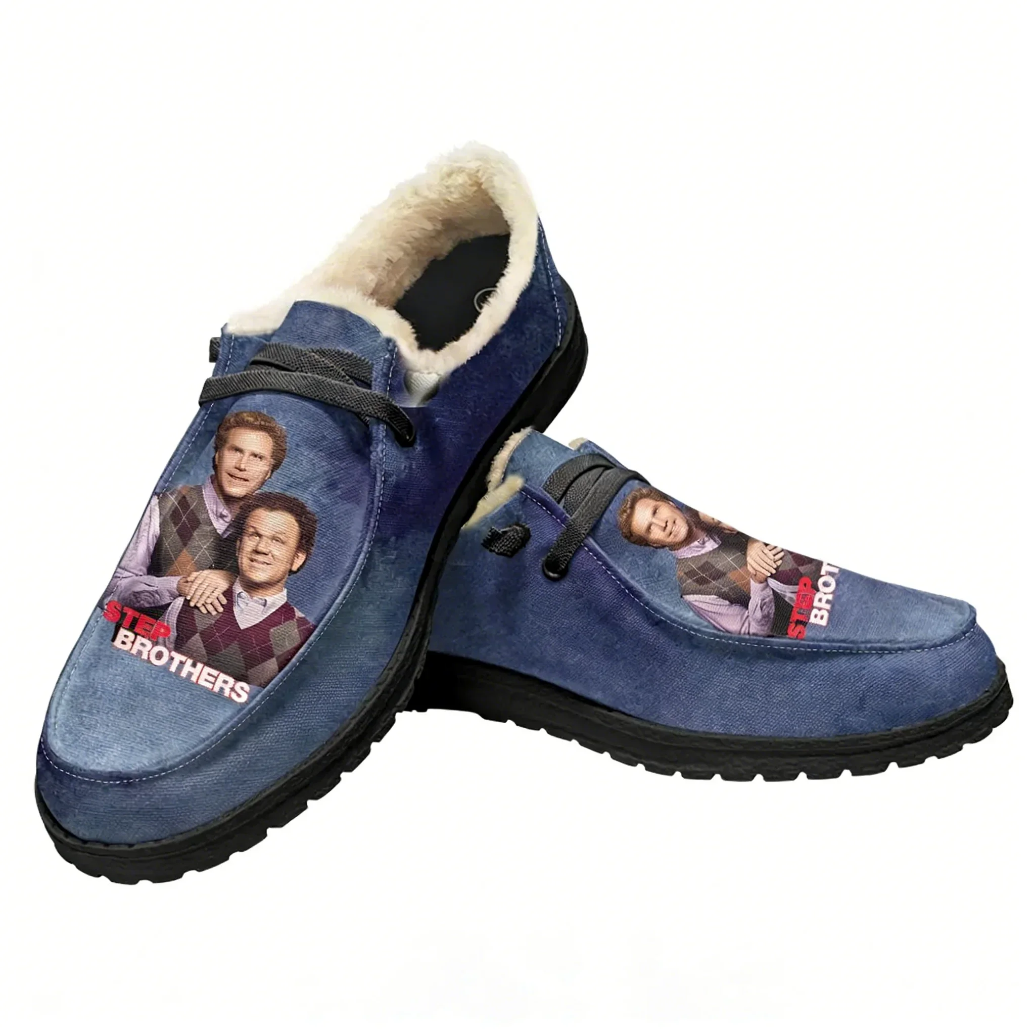 

Туфли на плоской подошве Step Brothers Velvet для мужчин и женщин, теплая обувь для дома и улицы, легкая обувь с индивидуальным модным принтом, обувь для пар на заказ