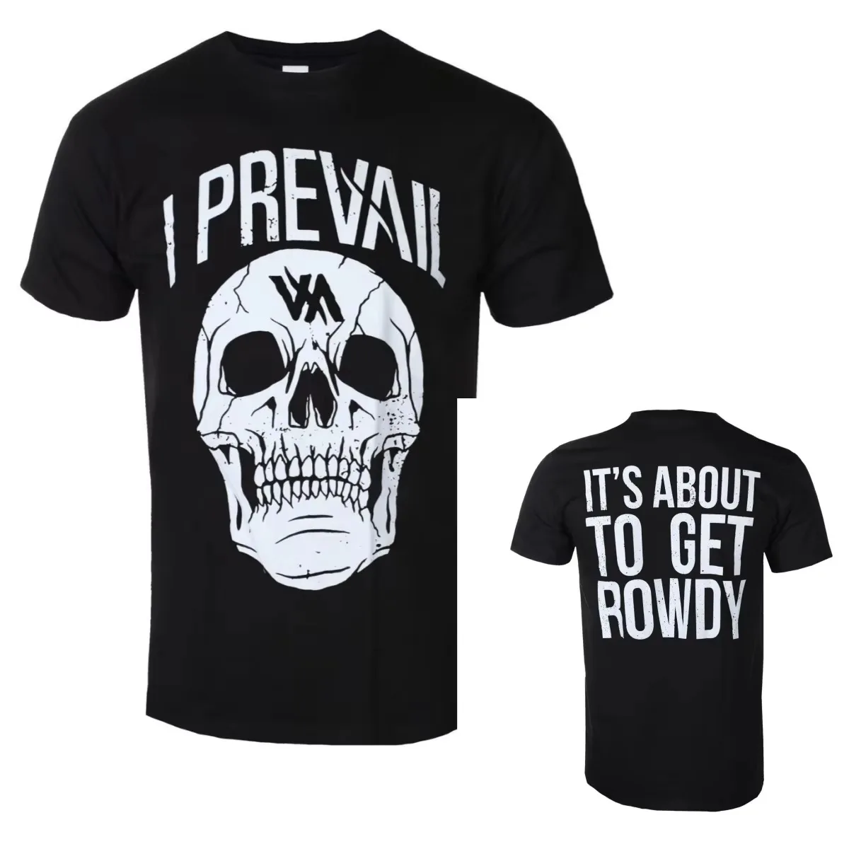 I Prevail 'Get Rowdy Skull' Band Graphic T-Shirt Cotton Men Women Streetwear Tee
