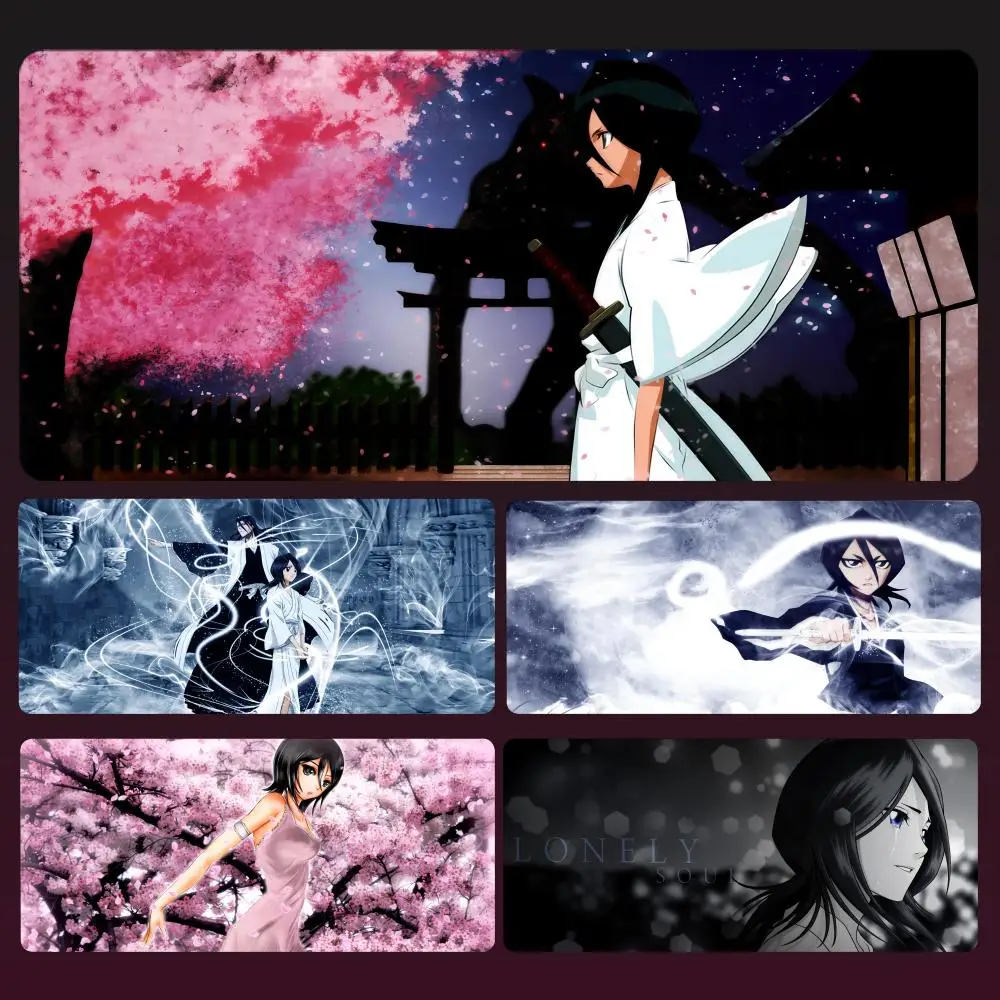 

Hot Anime Bleach Rukia Kuchiki Mousepad Anime Mouse Pad Gamer XL Computer HD Home Mousepad XXL Mouse Mat Non-Slip