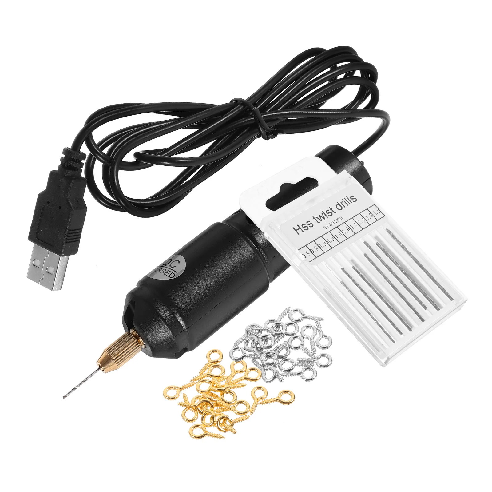 

1Set Mini Electric Drill USB Charging Handheld Portable Tool DIY Puncher USB Electric Hand Drill Punch Tool DIY Puncher