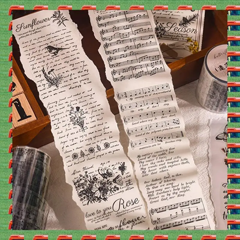

ABMO Retro English Alphabet Collage Decorative Tape DIY Notebook Material Notebook Material Sticker