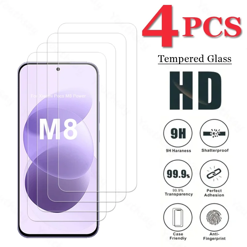 Für Xiaomi Poco M8 Power Glas Oleophober, kratzfester Displayschutzfilm Poco M8 Power gehärtetes Glas bruchsicheres Glas