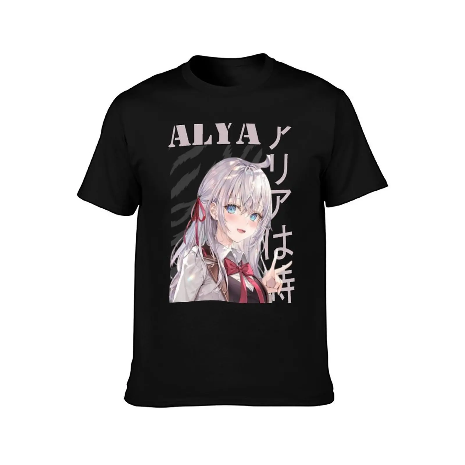 Alya T-Shirt kawaii clothes vintage blue archive Men's cotton t-shirt