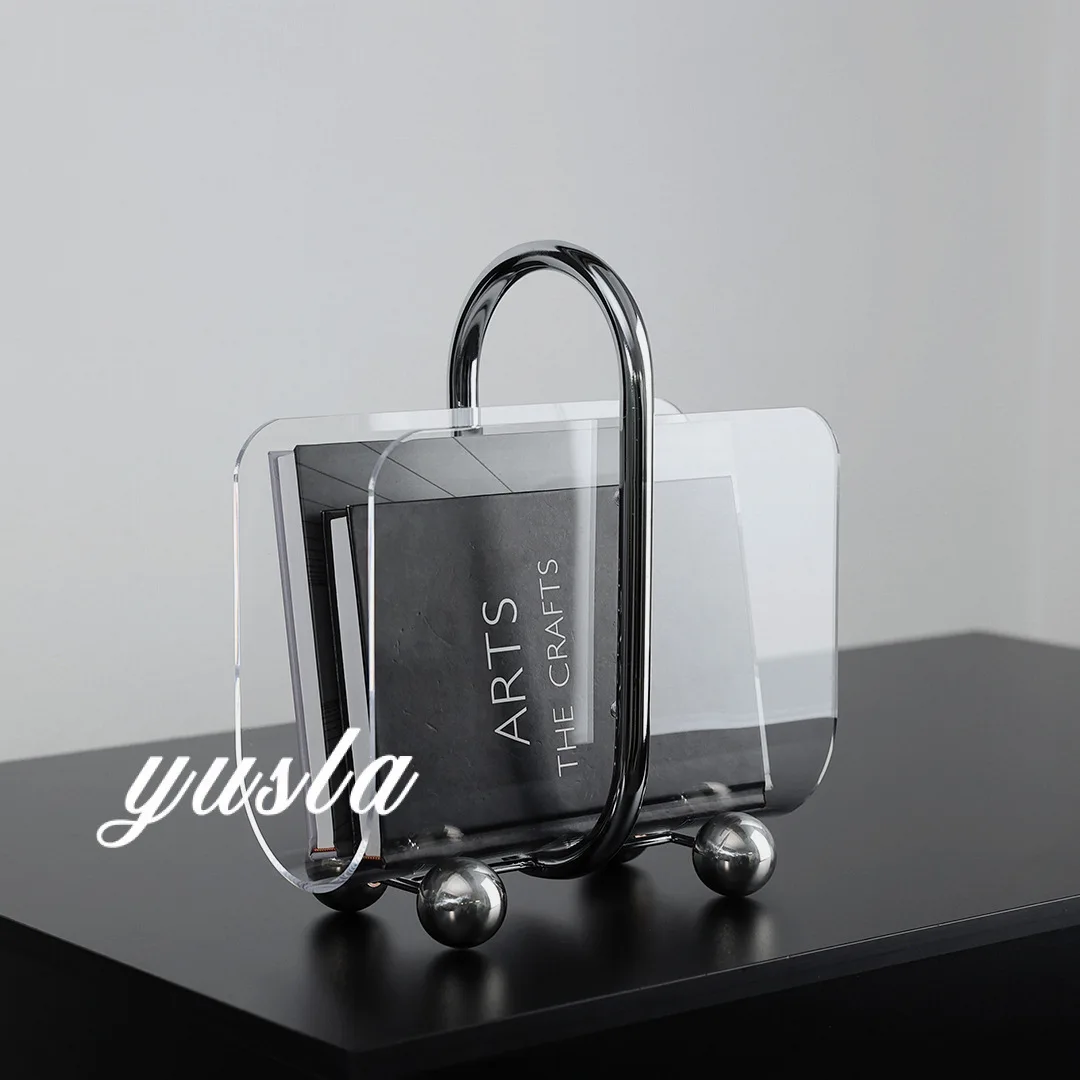 Acrylic Handheld Bookshelf - Modern Tea Table Display, Stylish Desktop Storage, Elegant Home Decor, Trendy Showroom Piece