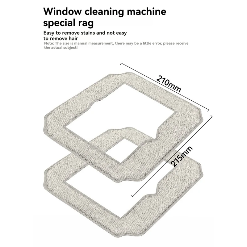 DT19 5 Pcs Mop Cloth Replacement for Ecovacs Winboot Mini Window Cleaning Robots Vacuum Mop Accessories Gray