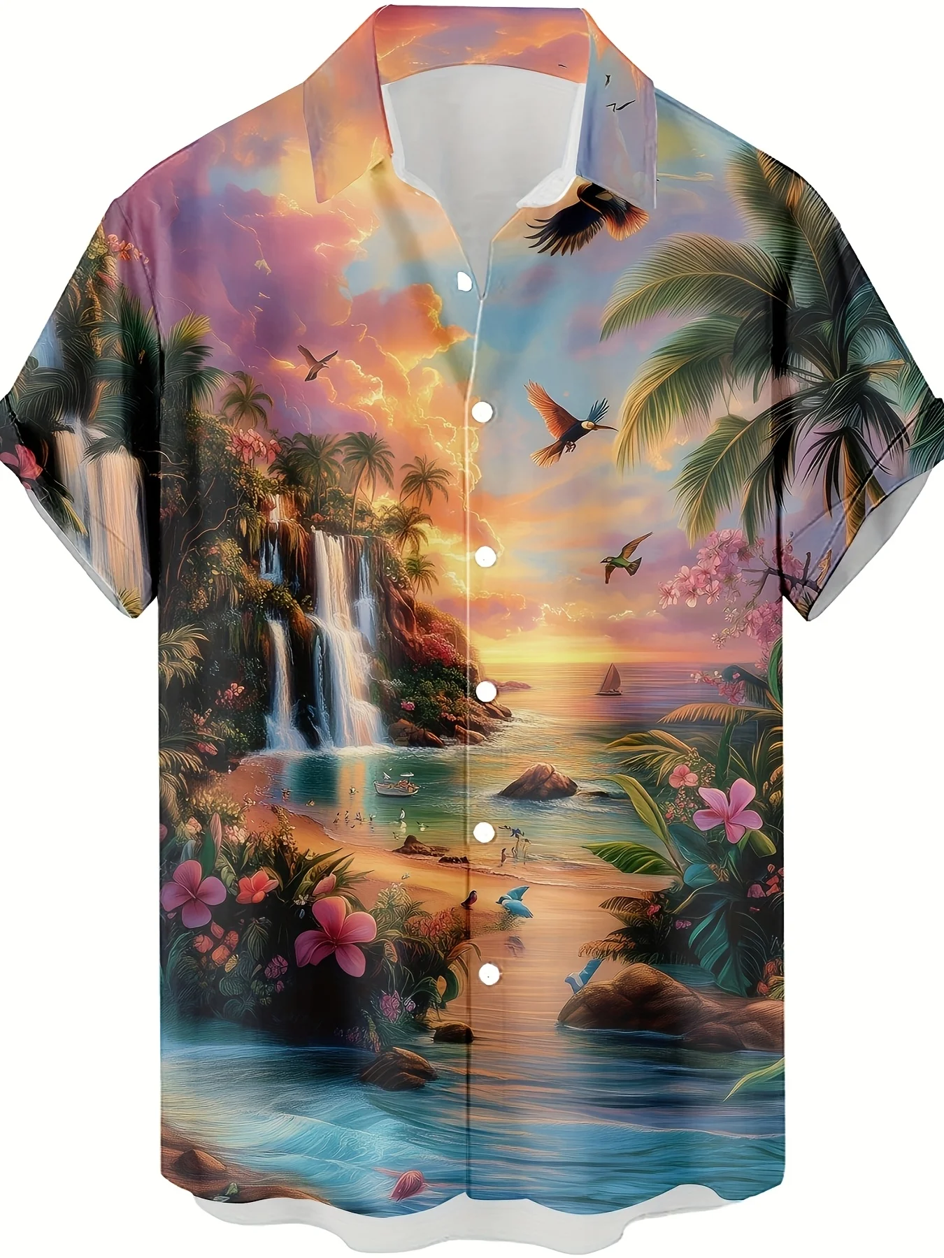 Летняя мужская рубашка с коротким