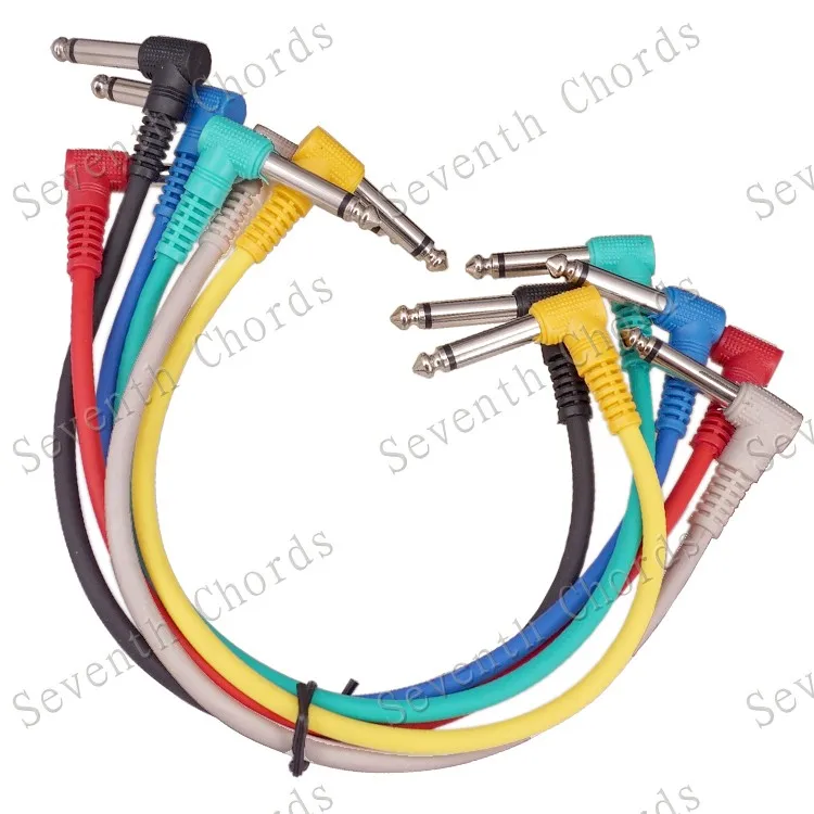 6 Pcs/Set Anti-Noise Guitar Cable Wire Effect Pedal Cable Stomp Box,6 Colors/Set Short Audio Connection Cable