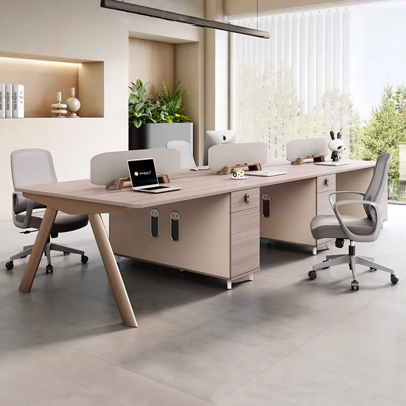 

Modern Staff Office Desk Simple 2/4/6 Seat Opposite Workstation with Chair Combination Office Furniture