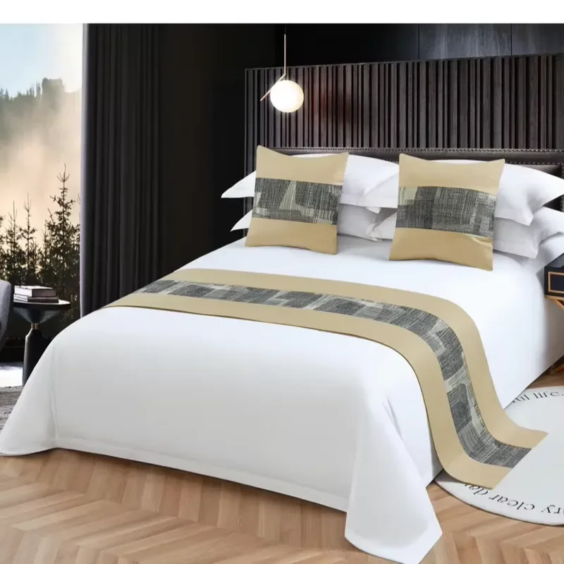 High Quality Hotel king Queen Size Bed Sheet Soft Comfortable Breathable Custom Bedding Set 7 Pieces
