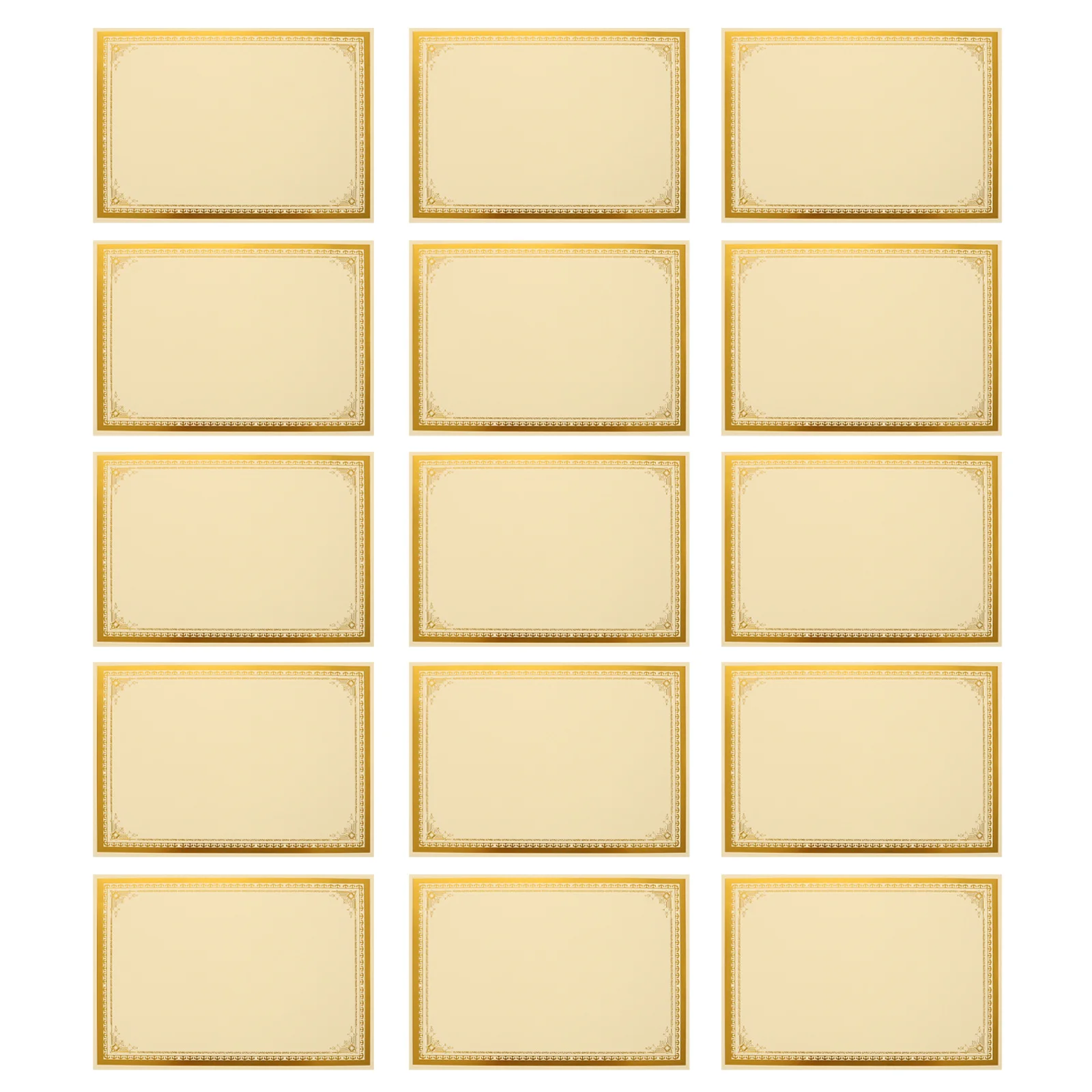 

30Pcs A4 Certificate Insert Paper 250G Gold Foil Blank Diploma Sheet for End of Year Awards Camp Certificate Printing Needs