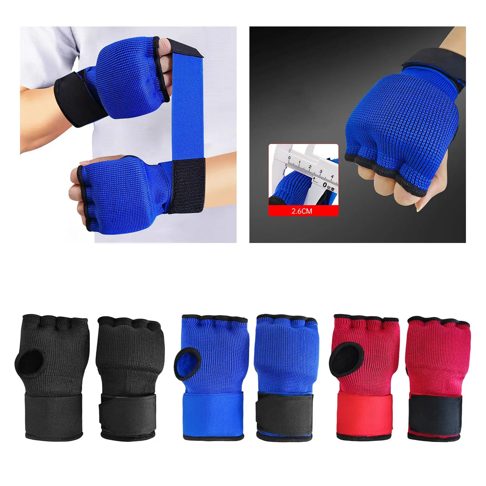 Boxing Inner Gloves Hand Wraps Half Finger Fitness Breathable Mitts Quick Wraps for Punching Karate Sports Martial Arts Mma