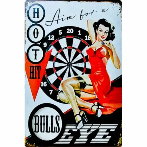 Vintage Pin Up Metal Sign 