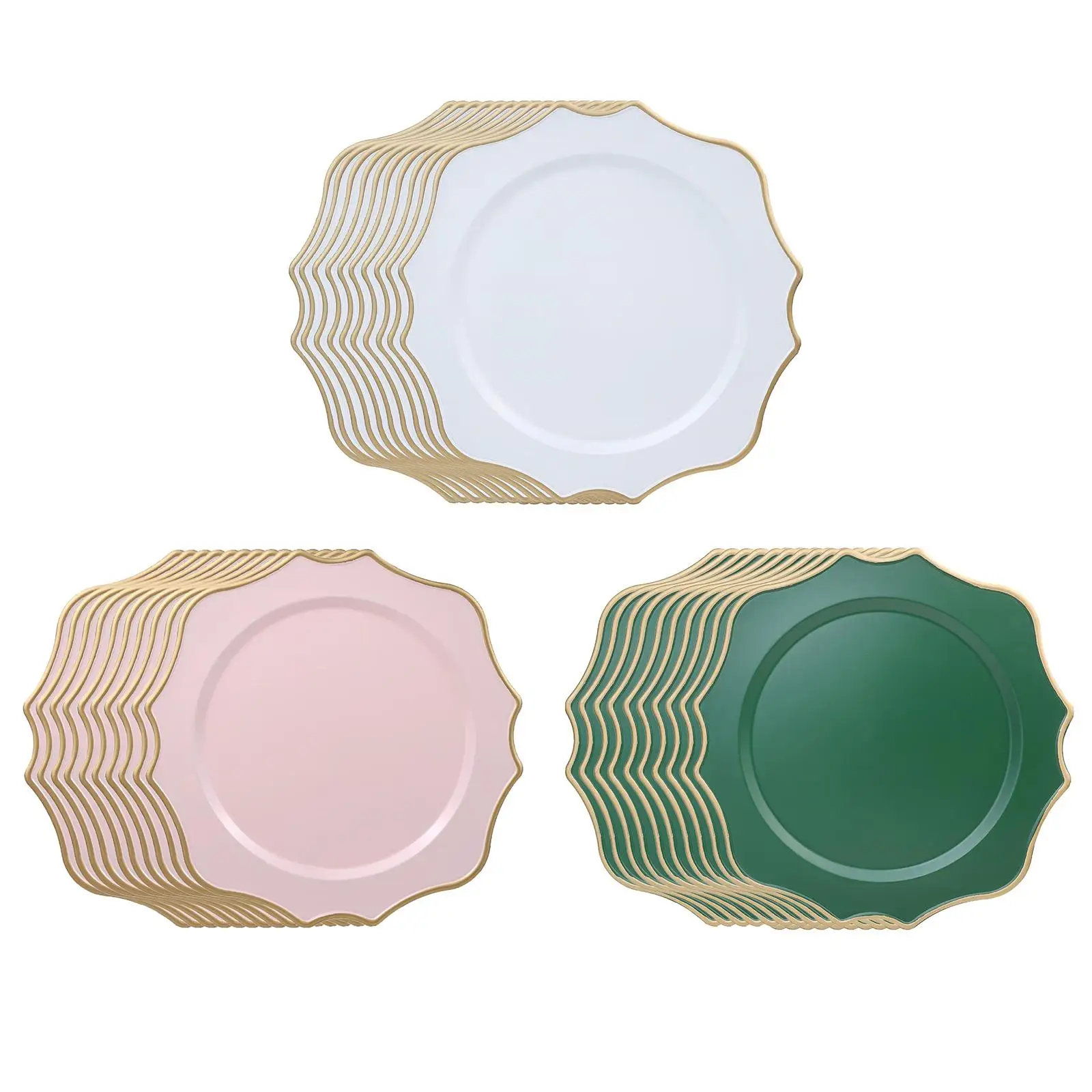 Elegant Plastic Charger Plates Decorative Tableware Plates Luxury Table Plates for Holiday Dinner Events