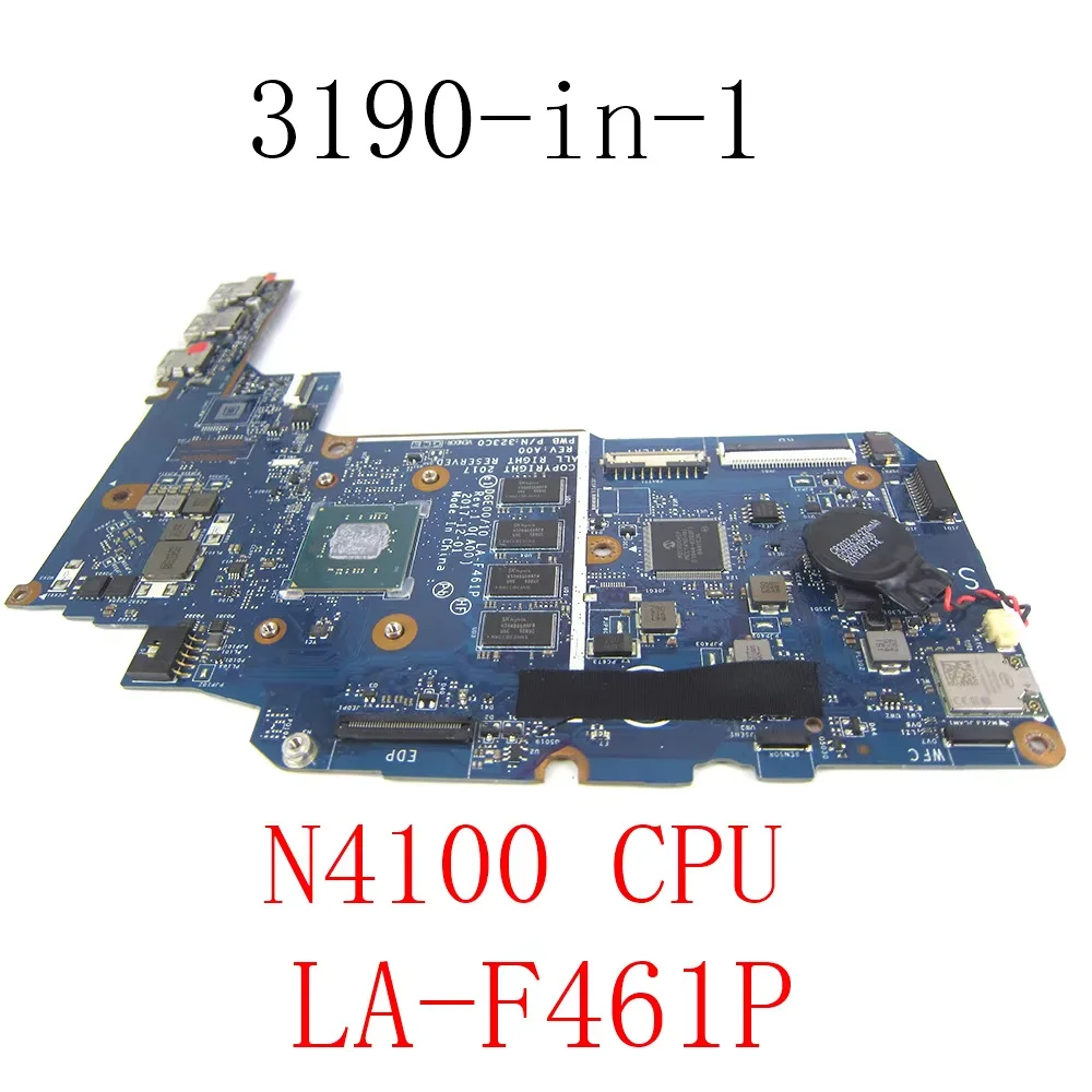 For DELL INSPIRON 3190 2-in-1 Laptop Motherboard N4100 CPU LA-F461P CN-038F0D Notebook mainboard full test