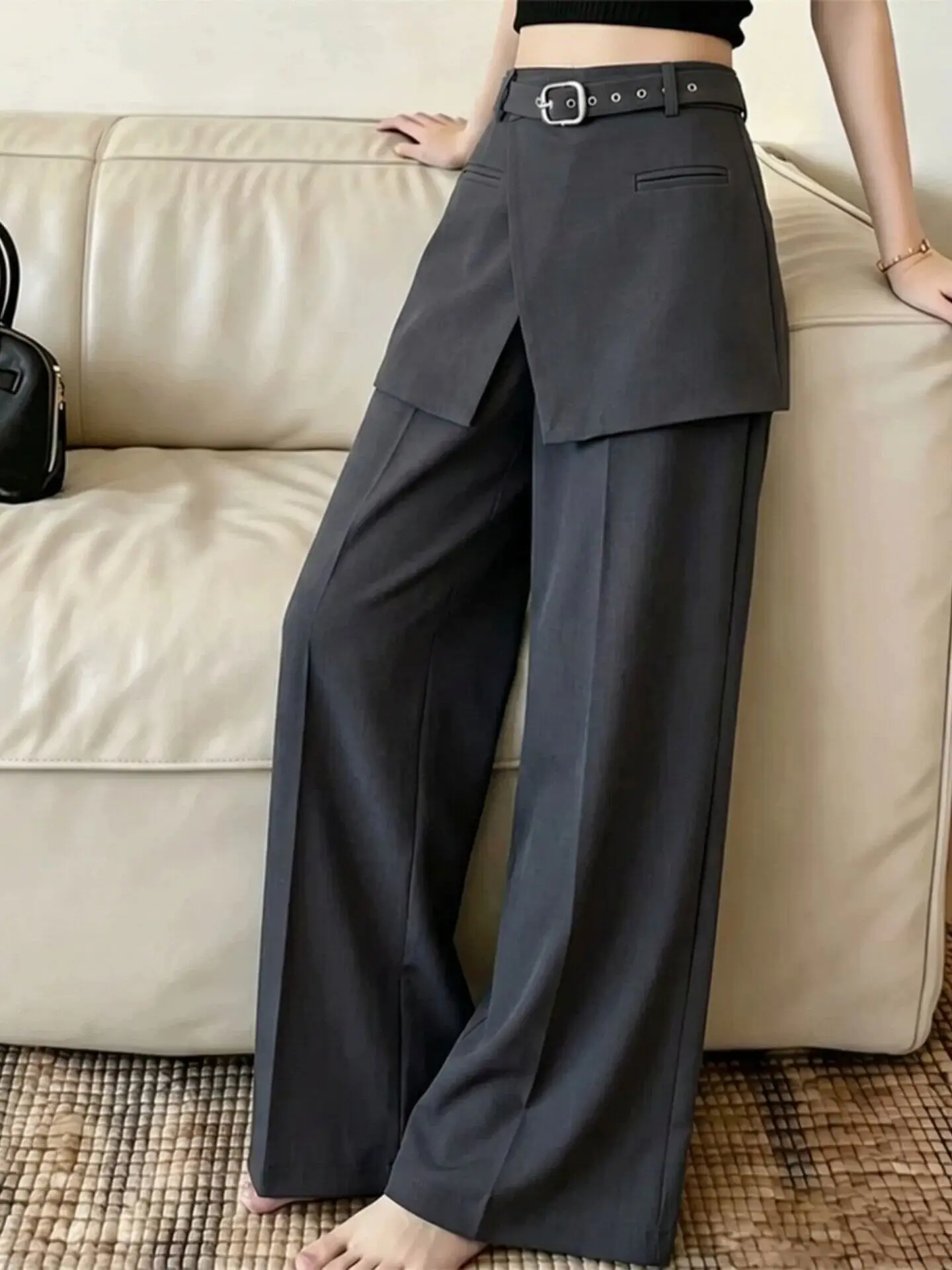 Black High Waist Casual Suit Pants Women's Fashionable Versatile Summer Trendy 2026 Best Selling Super Popular Pants
