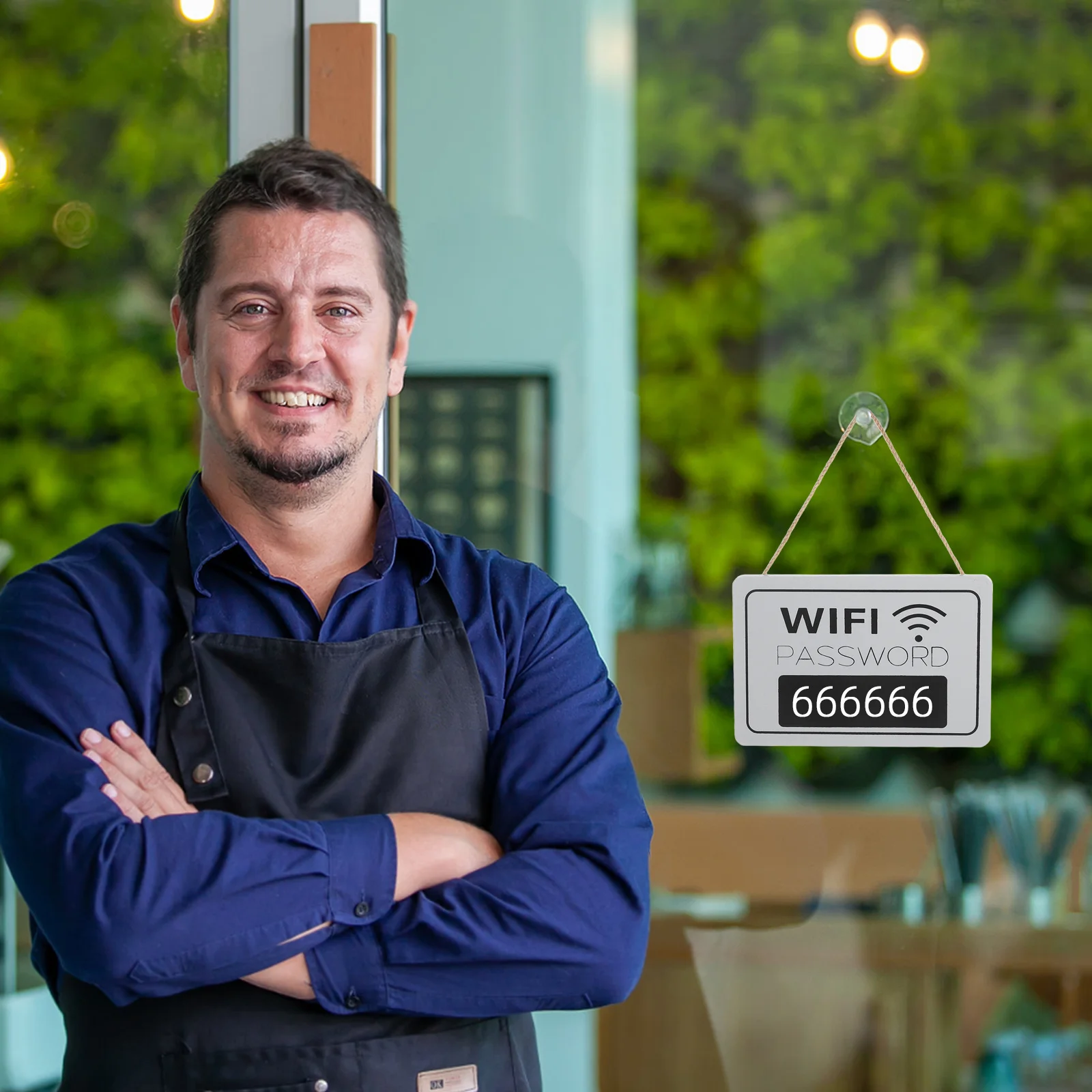 

OHPHCALL Wooden Door Sign WiFi Password Board for Home Office Decor Elegant Display Bedroom Gift