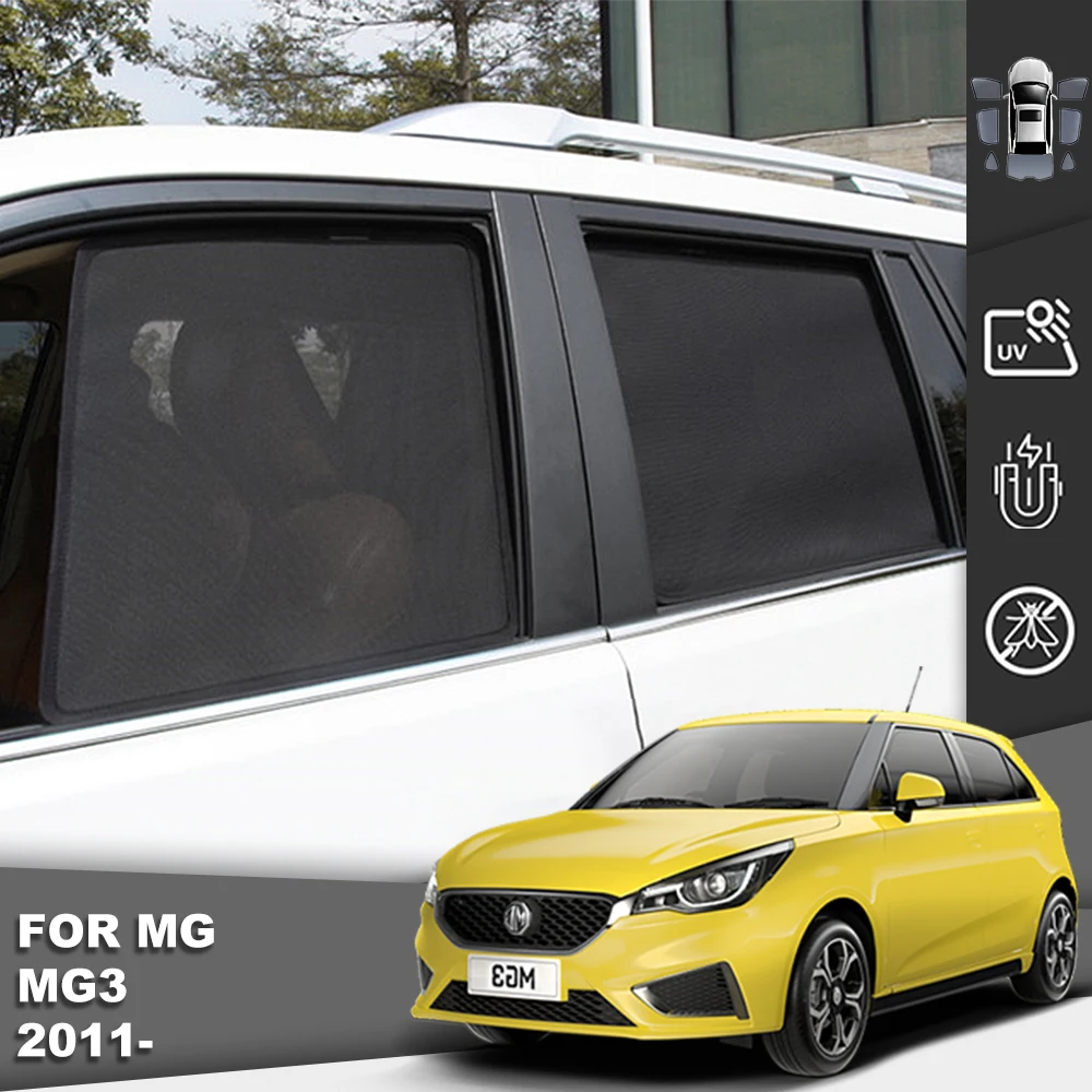 

Magnetic Car Sunshade For MG 3 MG3 2011-2023 Front Windshield Curtain Cover Rear Side Baby Window Mesh Sun Shade Visor