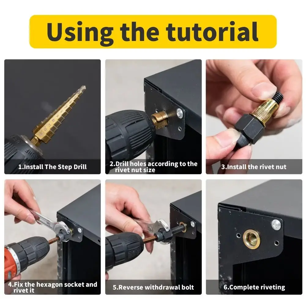 Steel Nuts Hand Rivet Nut Tool Quick-Install Fasteners Manual Rivet Tool Secure Fastening Easy Installation Riveter Tool