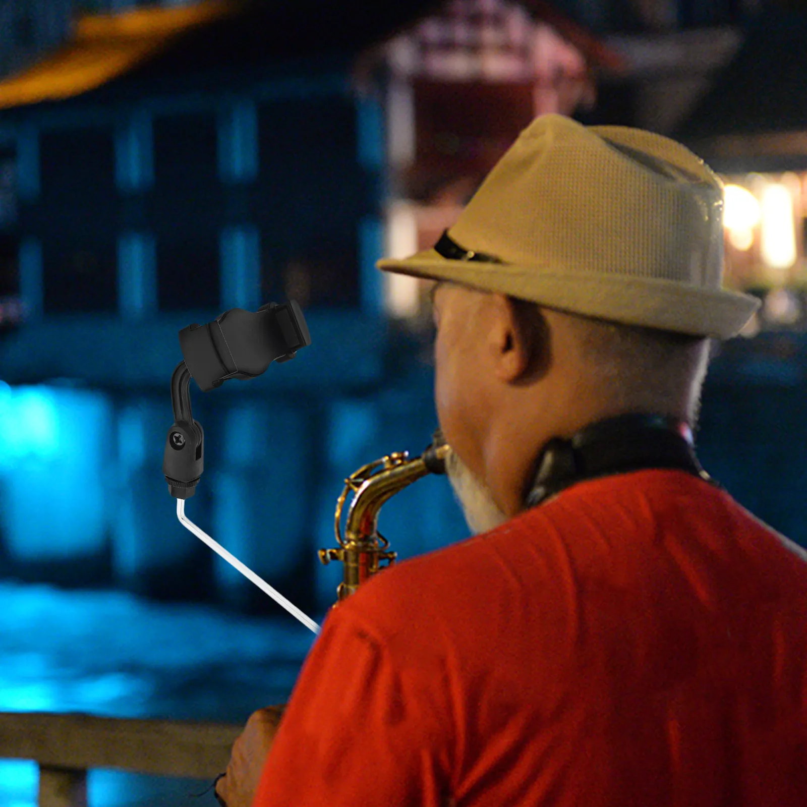 

Держатель для нот для саксофона с креплением для телефона, регулируемый угол наклона, надежный захват, легкий аксессуар для практики и выступлений