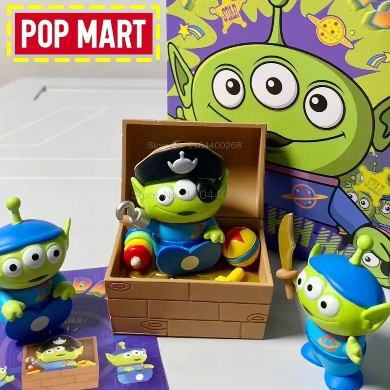 

Genuine Pop Mart Pixar Aliens Days Series Blind Box Cute 3-Eyed Alien Action Figure Desktop Ornament Surprise Gift For Fans