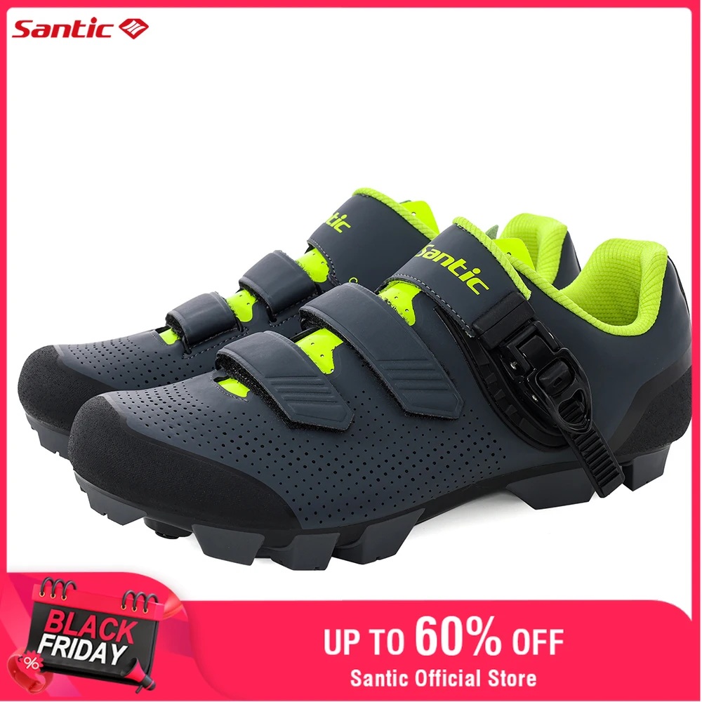 

Santic MTB Cycling Shoes Unisex Mountain Bike Wear Resistant Waterproof Bicycle Nylon Bottom Self-Locking Riding Shoes KMS20024
