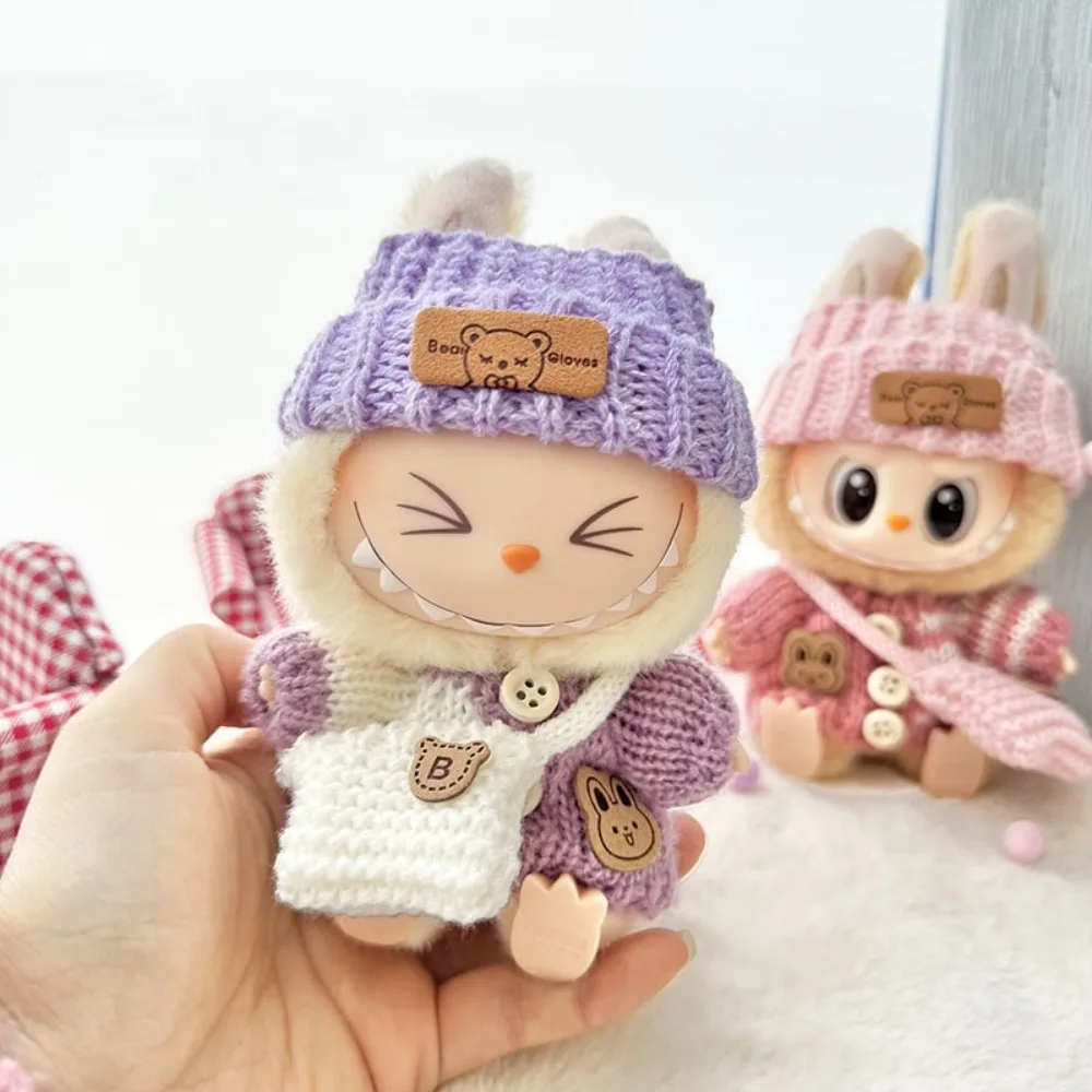 

17 см толстовка с капюшоном Labubu Love, модная кукольная одежда, милый пуловер, толстовки и аксессуары для мальчиков и девочек