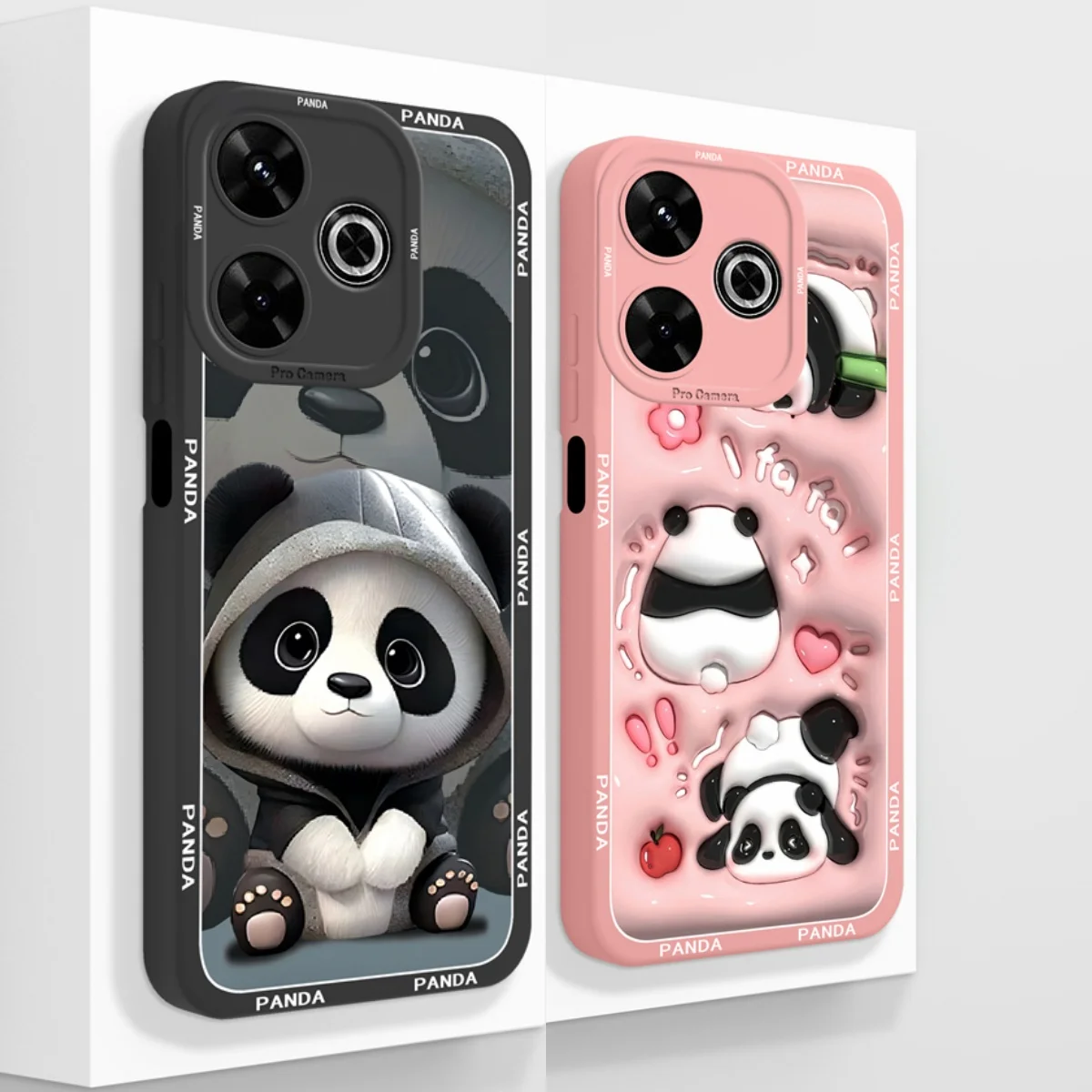 For Redmi 13 4G Phone Case Cute Panda Back Cover For Xiaomi Redmi13 Liquid Silicone Soft Shockproof Camera Protection Funda Capa