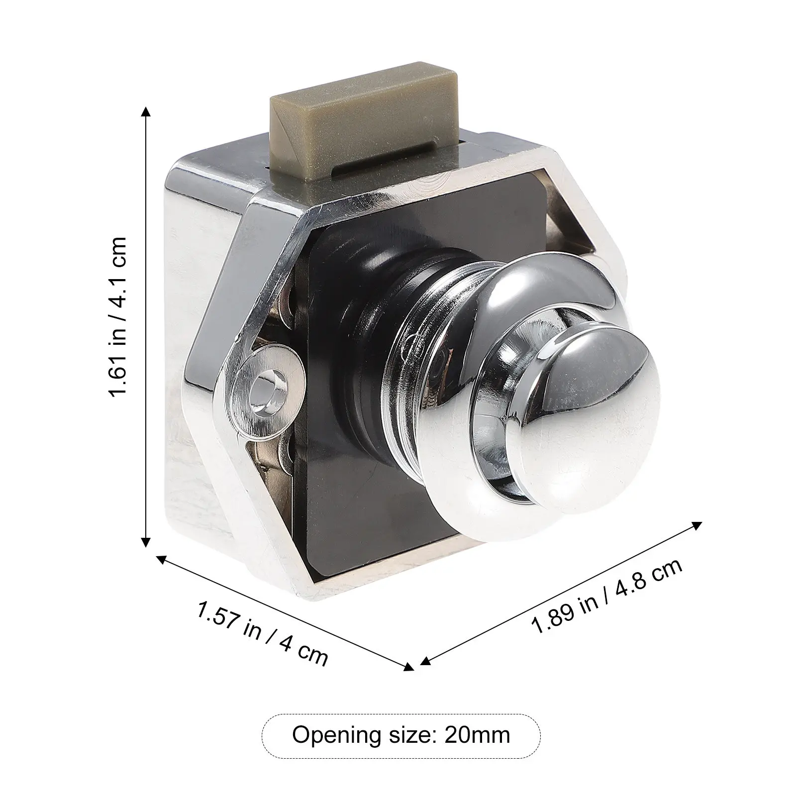 Cabinet Latch Lock Push Button Keyless Design Zinc Alloy ABS Material Minimalist Modern Style for Rv Yacht Van Drawer Door