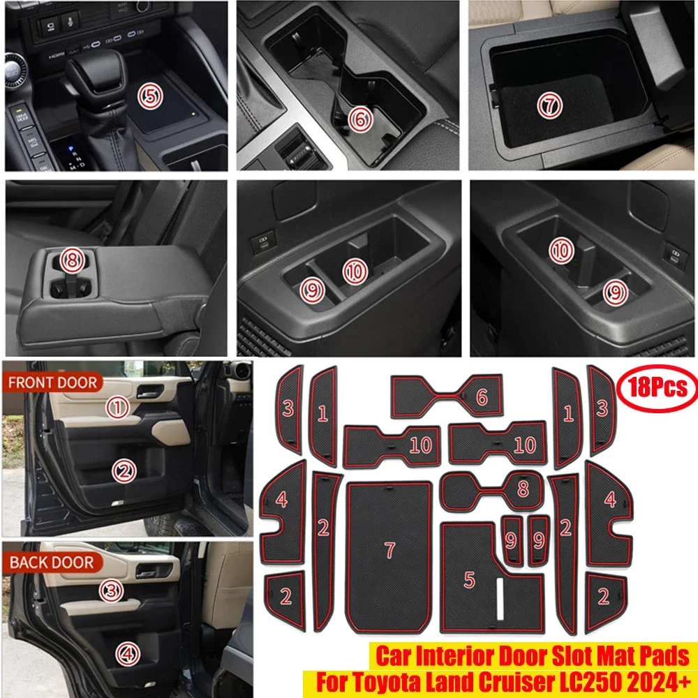 

Аксессуары, дверные коврики, коврик для ворот, подушечки для чашек, левый руль для Toyota Land Cruiser LC250 2024