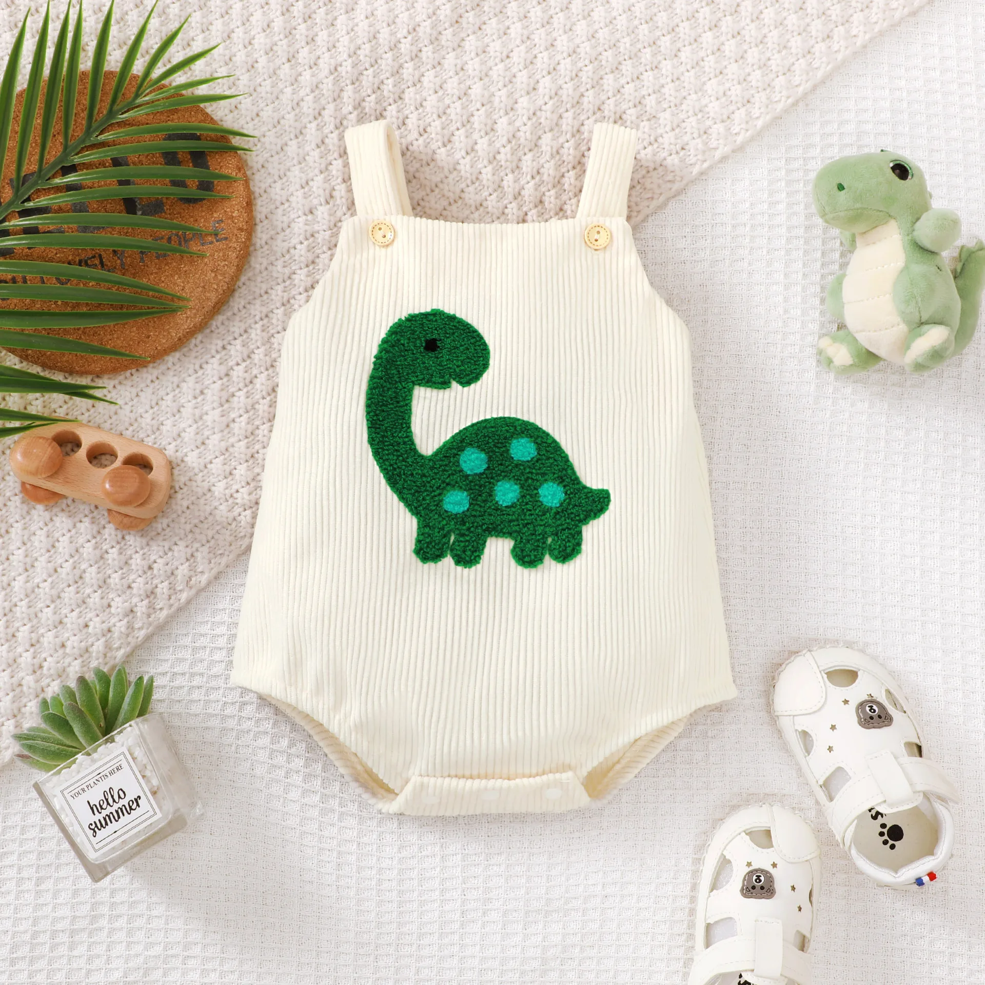 Baby Boys and Girls Cotton Turtle Towel Embroidery Sling Bodysuit Triangle Crawling Suit Best Gift for Little Baby