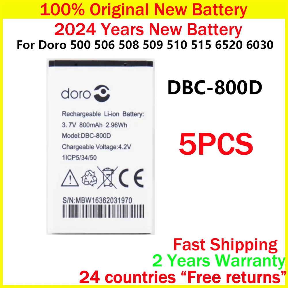 New Original Battery DBC-800D 800mAh Battery For Doro 500 506 508 509 510 515 6520 6030