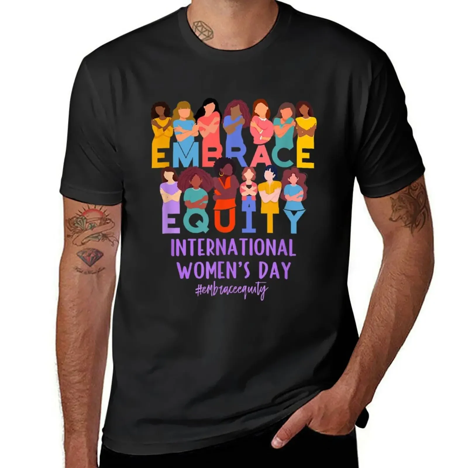 2023 International Women's Day IWD Embrace Equity T-Shirt for a boy man t shirt shirts men graphic