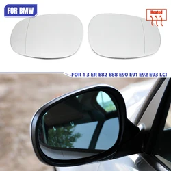 Left&Right Side Heated Wing Mirror Glass Wide Angle Rearview Mirror Glass for BMW 1 Series 3 Series E82 E88 E90 E91 E92 E93 LCI
