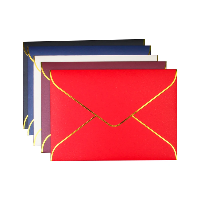 

20pcs A4 Large Envelope Blank Pearl Paper Envelopes with Gold Line Wedding Party Invitation Greeting Cards Gift
