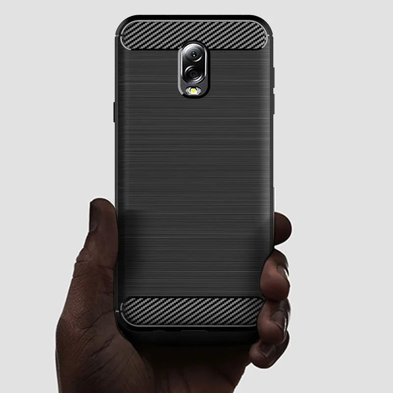 FERISING Case For Samsung Galaxy C7 2017 Case Silicone TPU Bumper Shockproof Carbon Cover for Samsung Galaxy C8 / J7 Plus Case