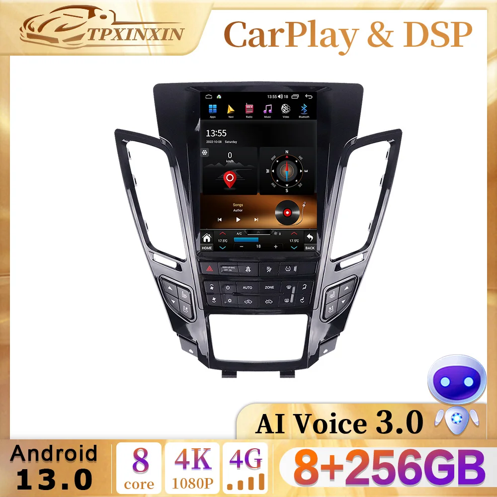 8 + 256GB Android 13 CarPlay AutoRadio per Cadillac CTS 2007 - 2012 Multimedia AutoRadio Player navigazione Stereo GPS DSP unità principale