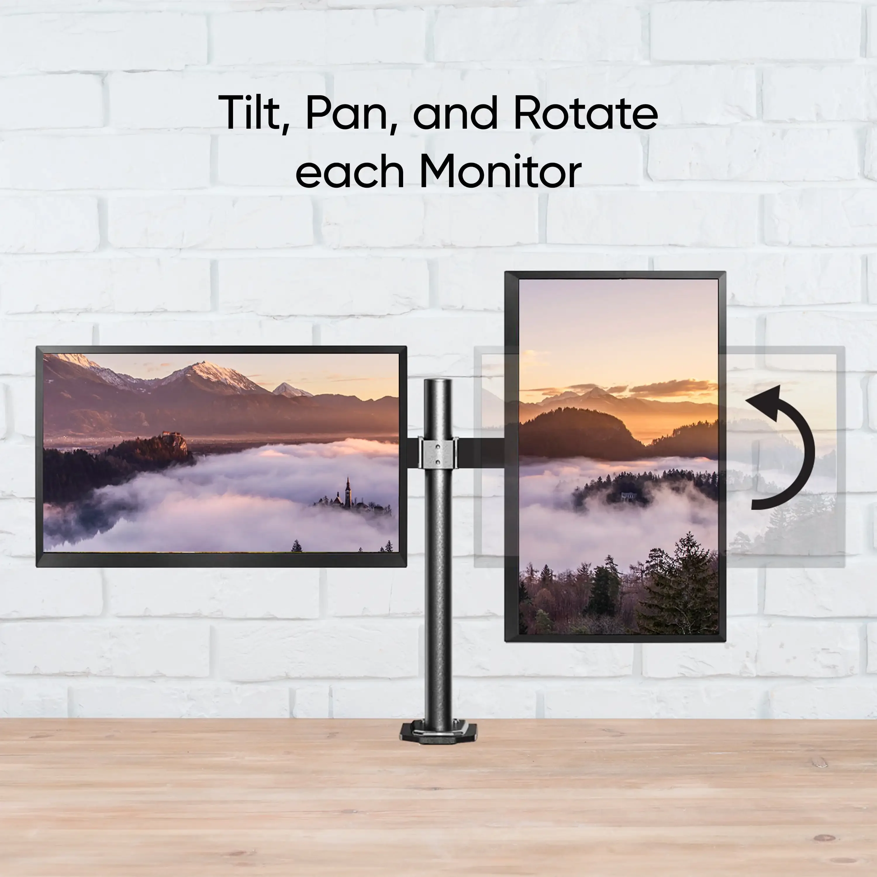 Support de bureau pour double moniteur Full Motion 13" - 32"