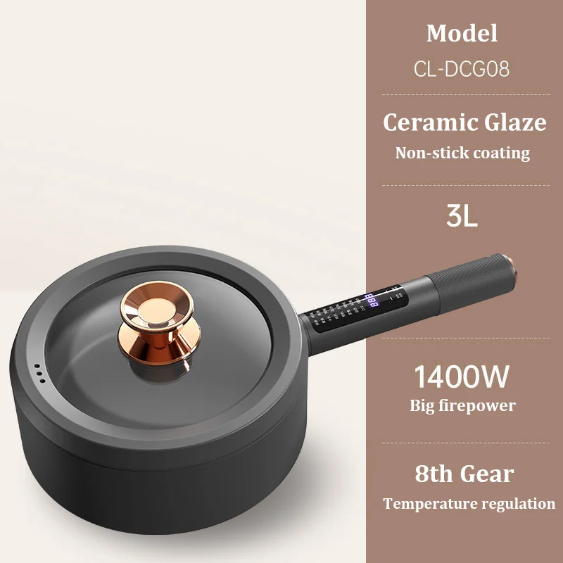 Electric Wok Electric Cooking Pot Hot Pot Household All-in-One Dormitory Electric Pot Steaming and Fried Non-Stick Pot