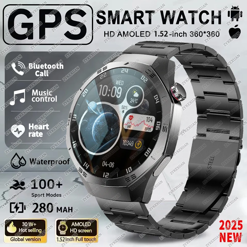

Новые умные часы GT5 Pro для мужчин Watch5 Pro AMOLED HD Экран Bluetooth Вызов GPS Траектория NFC Смарт-часы с пульсометром для Android IOS