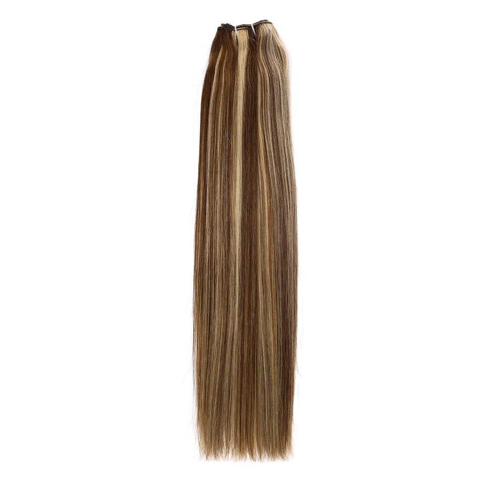 Hoogtepunt Menselijk Haar Bundels Inslag 100% Remy Europees Menselijk Haar Weeft 100G/50G Haar Weven Vlechten Natuurlijk steil Haar - afbeelding 1