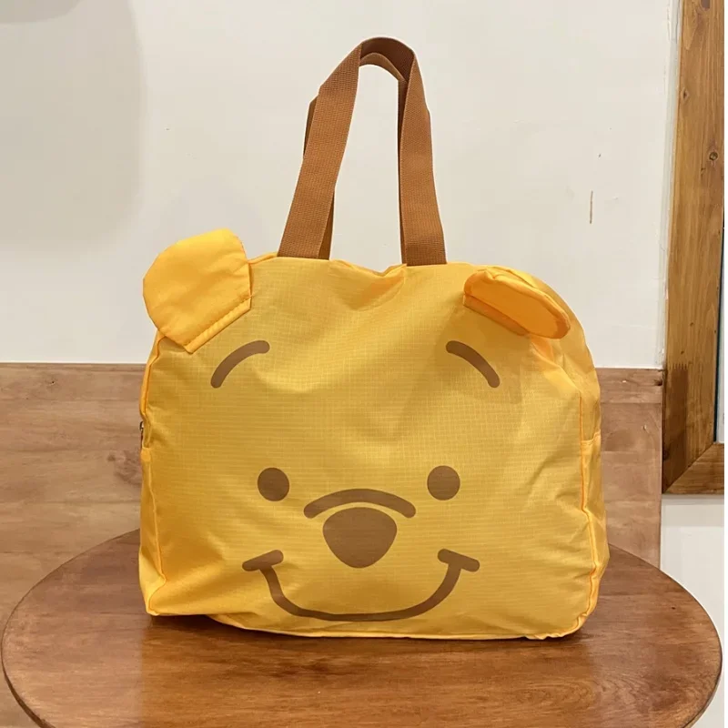 Hot Cute Handbag Strawberry Bear Winnie The Stitch Folding Handbag Travel Tie Rod Shopping Bag Cartoon Lightweight Storage Bag