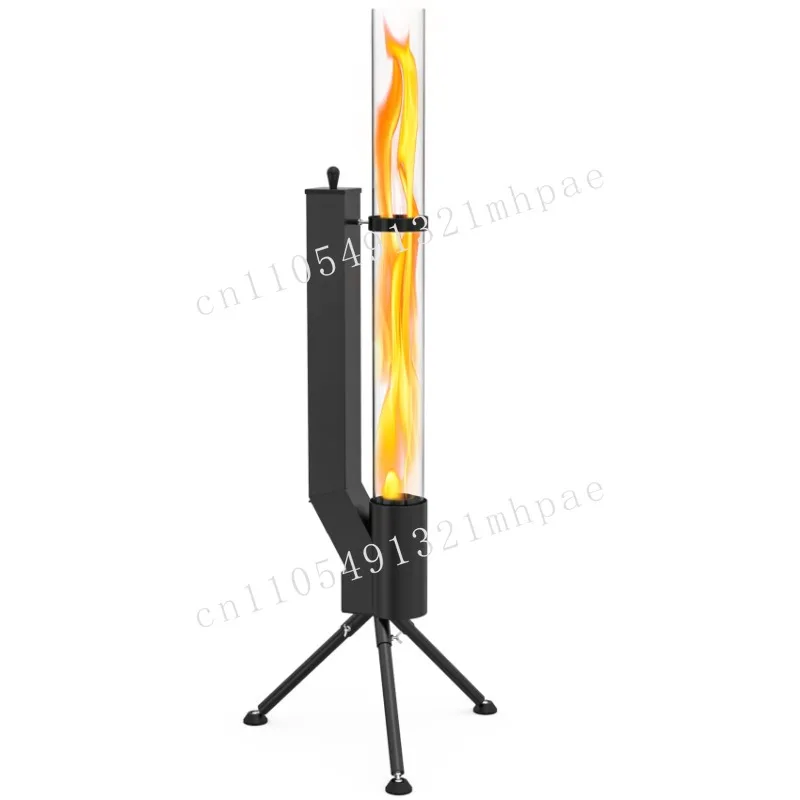 

Modern Design Steel Patio Gas Fireplace Fire Tube String Furnace Rocket Particle Heater Villa with Torch